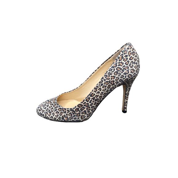 Butter Soft Suede Business Career Cheetah Print Almond Toe Stiletto Heels Size 7 - Picture 1 of 8